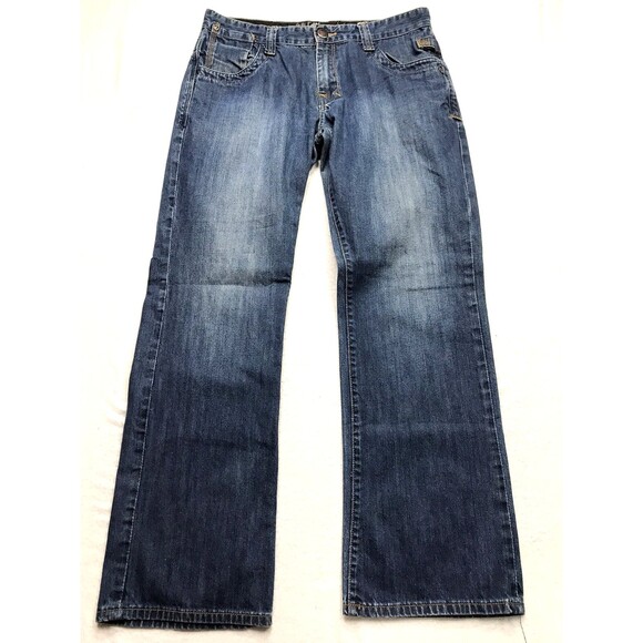 BLUE GURU Jeans Men 36/34 (34x32 actual) Blue Wide Leg Denim Flap Pocket - Picture 1 of 16